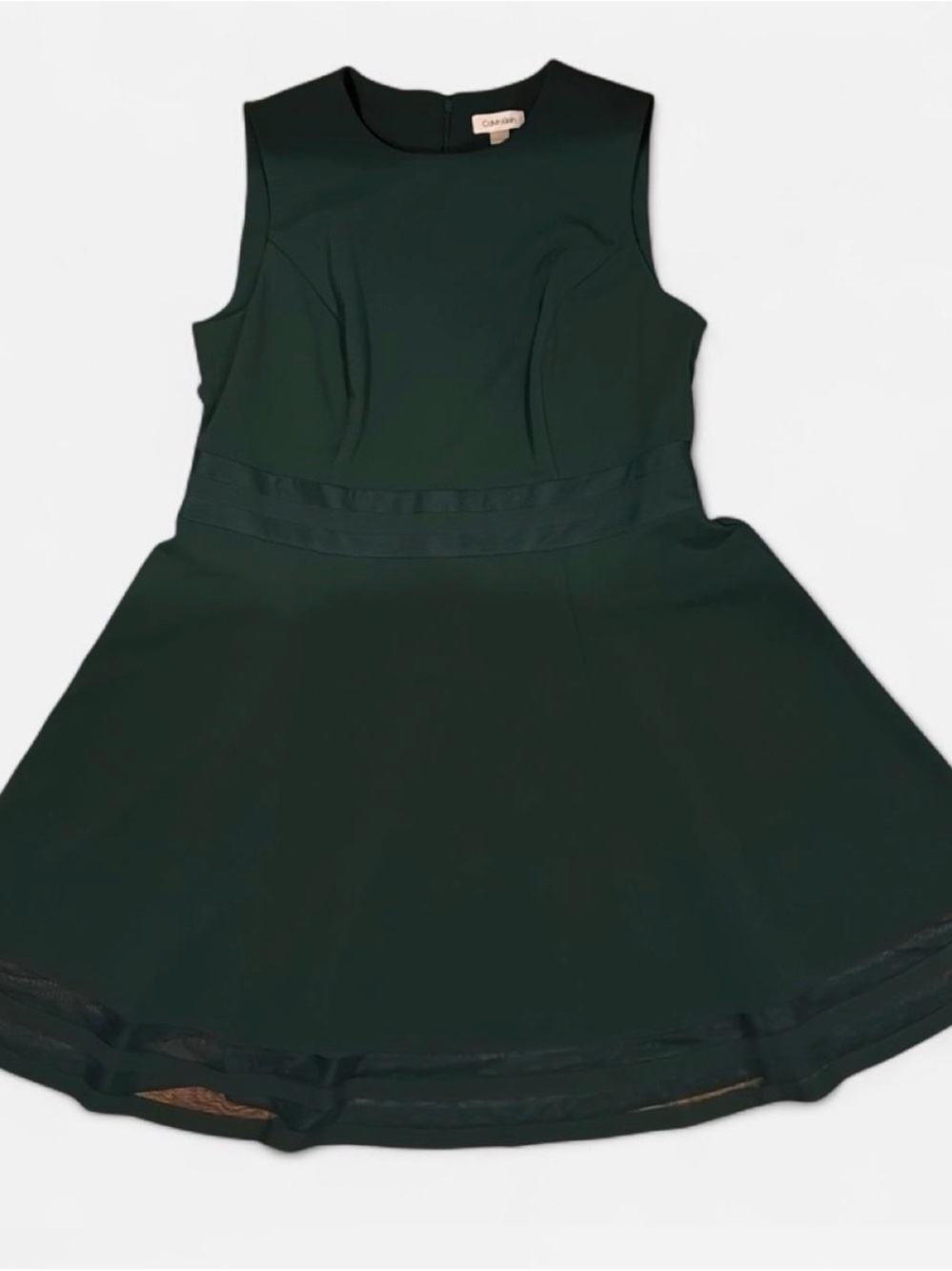 Calvin Klein Forest Green Sleeveless Fit-and-Flare Dress